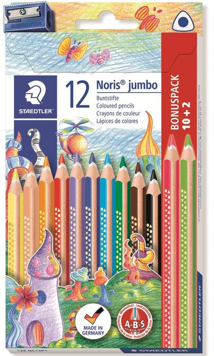 LAPIZ TRIANGULAR JUMBO NORIS 128 12 COLORES | 1 UNIDADES | (STAEDTLER)