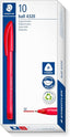 Bolígrafo Rojo Staedtler Ball 4320 Pack 10