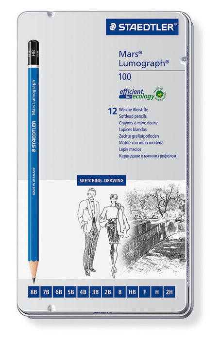 LAPIZ STAEDTLER MARS LUMOGRAPH 12 GRADUACIONES BLANDAS CAJA | 1 UNIDADES | (STAEDTLER)