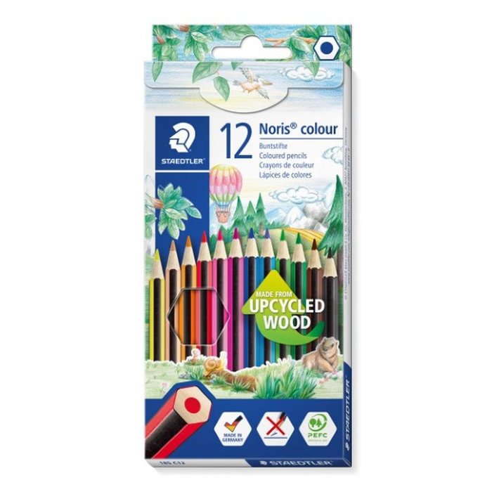 LAPIZ NORIS COLOUR 185 12 COLORES SURTIDOS | 10 UNIDADES | (STAEDTLER)