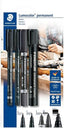 Rotuladores permanentes STAEDTLER pack 4 diferentes puntas