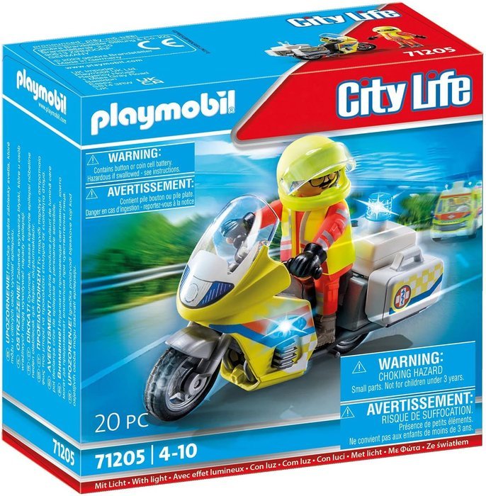PLAYMOBIL MOTO DE EMERGENCIAS CON LUZ INTERMITENTE | PLAYMOBIL, S,A, | 1 UNIDAD | 4008789712059