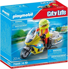 PLAYMOBIL MOTO DE EMERGENCIAS CON LUZ INTERMITENTE | PLAYMOBIL, S,A, | 1 UNIDAD | 4008789712059