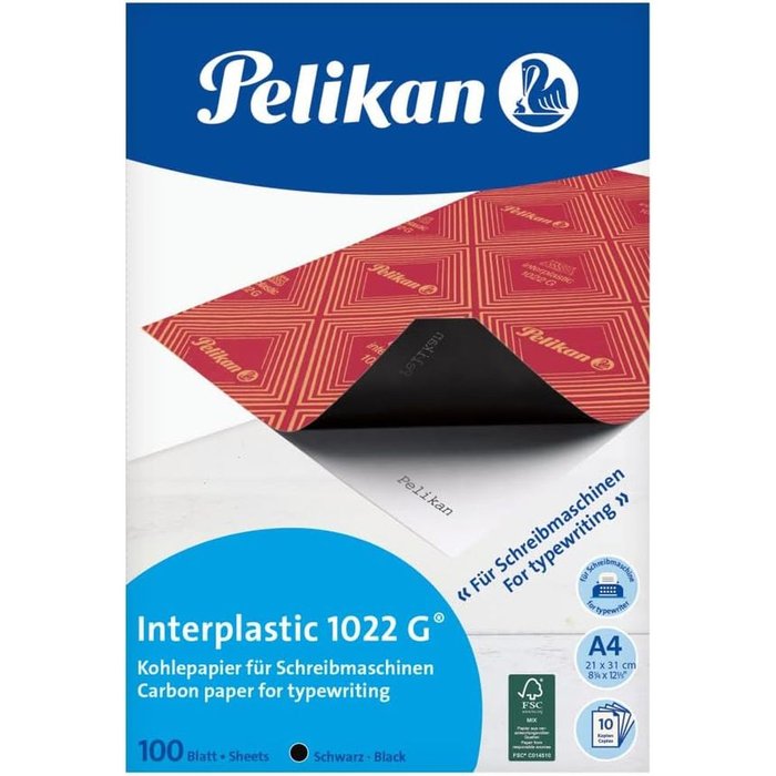 PAPEL CARBON PELIKAN IPLASTIC 1022G 100H NEGRO | 1 UNIDADES | (PELIKAN, S,A,)