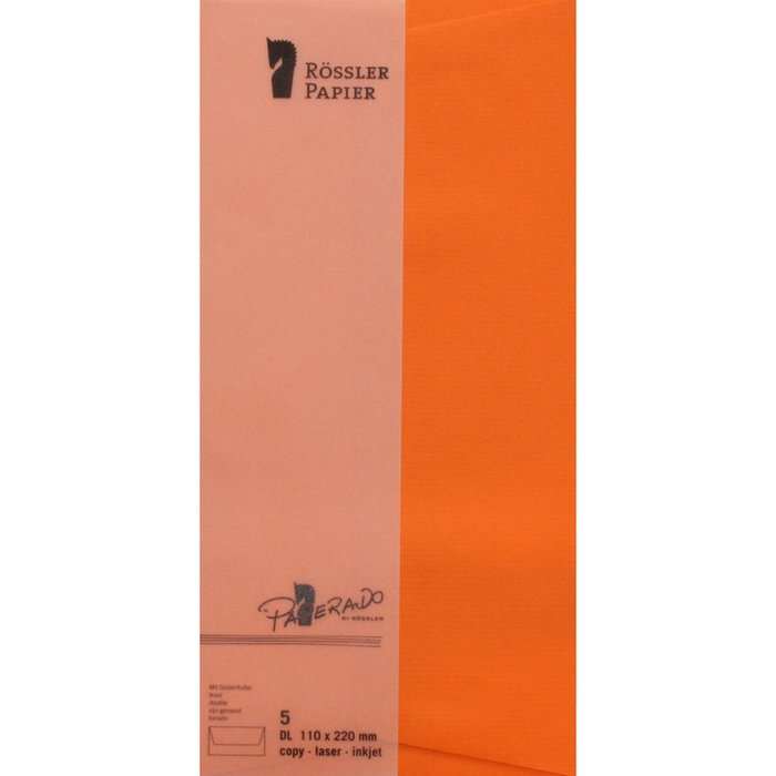 PAQUETE 5 SOBRES DL AMERICANO PAPERADO NARANJA | 1 UNIDADES | (GRUPO ERIK ME)