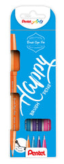 Rotulador Pentel Touch Con Punta De Pincel Estuche 4 Colores | Pentel | Pack 1 Unidades