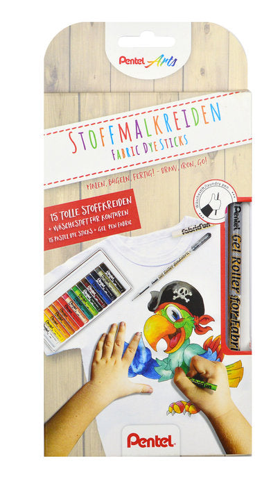 SET FABRIC FUN 15 CERAS TEXTILES + 1 ROTULADOR TEXTIL, | 1 UNIDADES | (PENTEL)