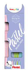 Rotulador Punta De Pincel Estuche Pastel 4 Colores | Pentel | Pack 1 Unidades