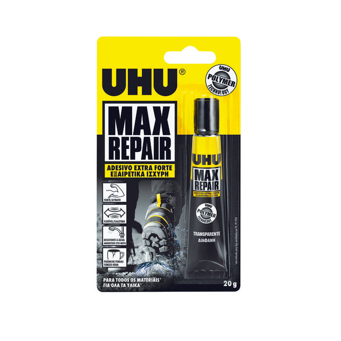 PEGAMENTO UHU UNIVERSAL MAX REPAIR 20ML SIN DISOLVENTE | 1 UNIDADES | (PRODUCTOS IMEDIO, S,A,)