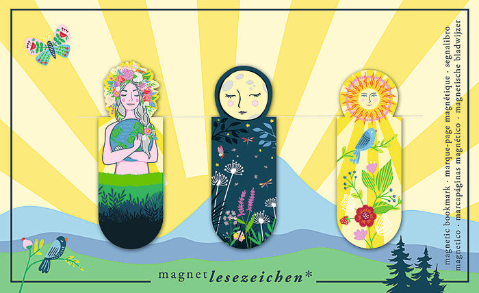 MARCAPAGINAS MAGNETICOS SUN AND MOON 6 UNIDADES | 6 UNIDADES | (MOSES)