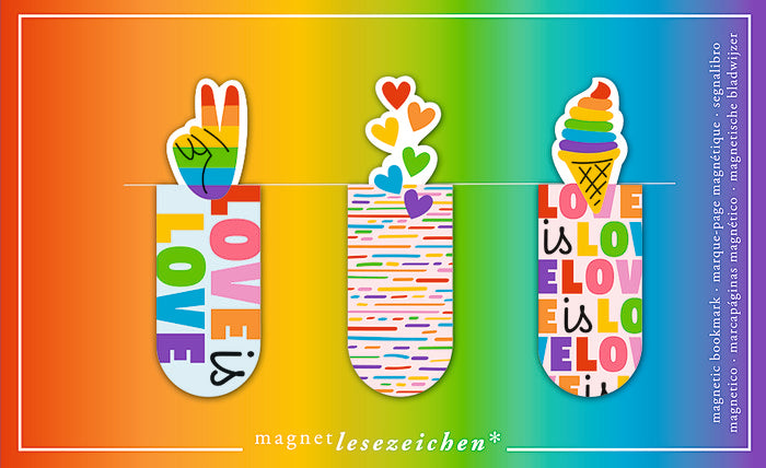 MARCAPAGINAS MAGNETICOS RAINBOW LOVE 6 UNIDADES | 6 UNIDADES | (MOSES)
