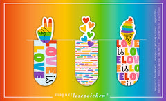MARCAPAGINAS MAGNETICOS RAINBOW LOVE 6 UNIDADES | 6 UNIDADES | (MOSES)