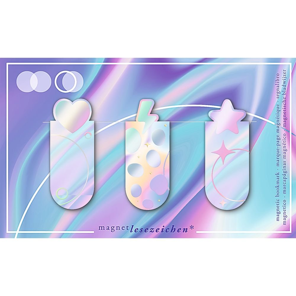 MARCAPAGINAS MAGNETICO HOLOGRAFICO PASTEL 6 UNIDADES | 6 UNIDADES | (MOSES)