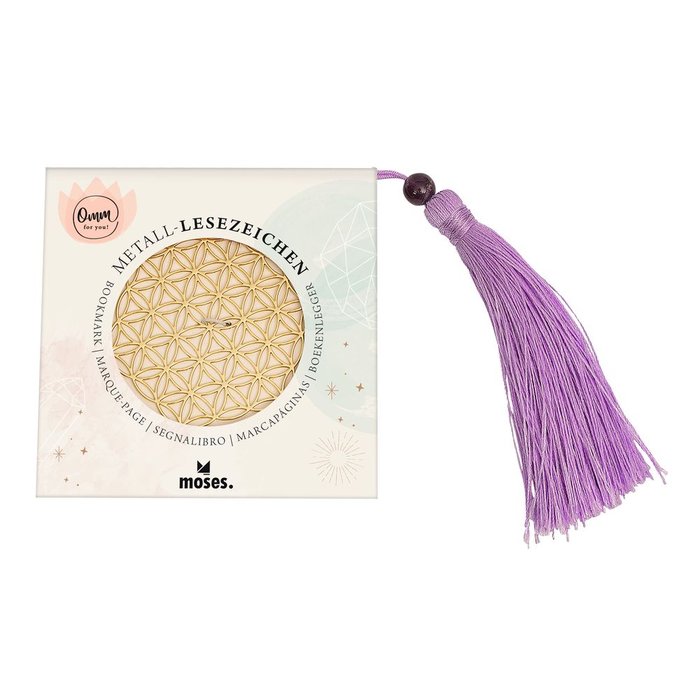 MARCAPAGINAS METAL FLOR DE LA VIDA CON BORLO | 1 UNIDADES | (MOSES)