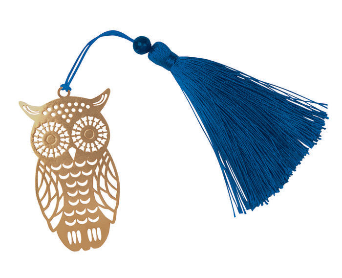 MARCAPAGINAS METAL Y PLUMERO BUHO | 1 UNIDADES | (MOSES)