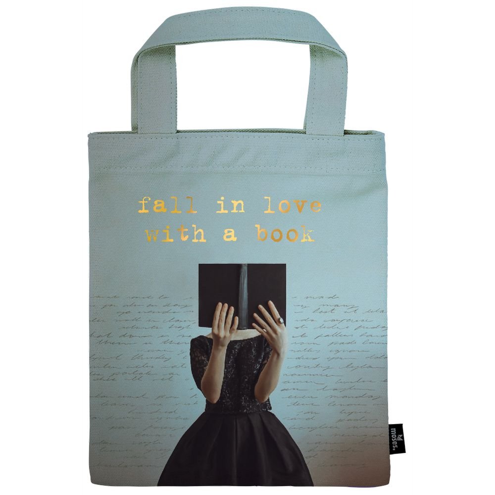 BOLSA DE TELA PARA LIBROS FALL IN LOVE WITH A BOOK | MOSES
