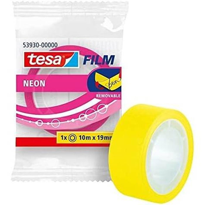 CINTA ADHESIVA TESAFILM NEON 10X19 AMARILLO/ ROSA | 20 UNIDADES | (TESA TAPE, S,A,)