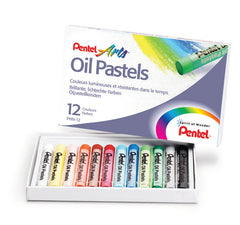 PASTEL BASE ACEITE 12 COLORES SURTIDOS | 12 UNIDADES | (PENTEL)