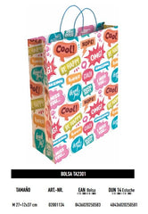 BOLSA REGALO MENSAJES 27X12X37 | ANDINA | 1 UNIDAD | 48436020250581