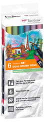 Rotulador Tombow Dual Brush Set 6 Colores Pastel Caja Carto | Tombow | Pack 1 Unidades