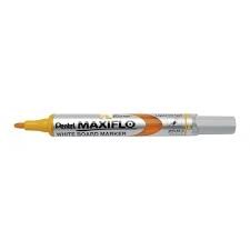 Marcador Maxiflo Para Pizarra Blanca De Punta Media Amarill | Pentel | Pack 12 Unidades