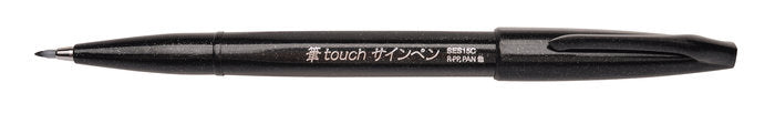 Rotulador Pentel Touch Con Punta De Pincel Negro | Pentel | Pack 10 Unidades