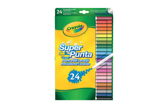 Rotulador Crayola Super Punta Lavables 24 Colores Surtidos | Crayola | Pack 1 Unidades