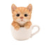 Decoración Figura Gatito en Taza - Widdop