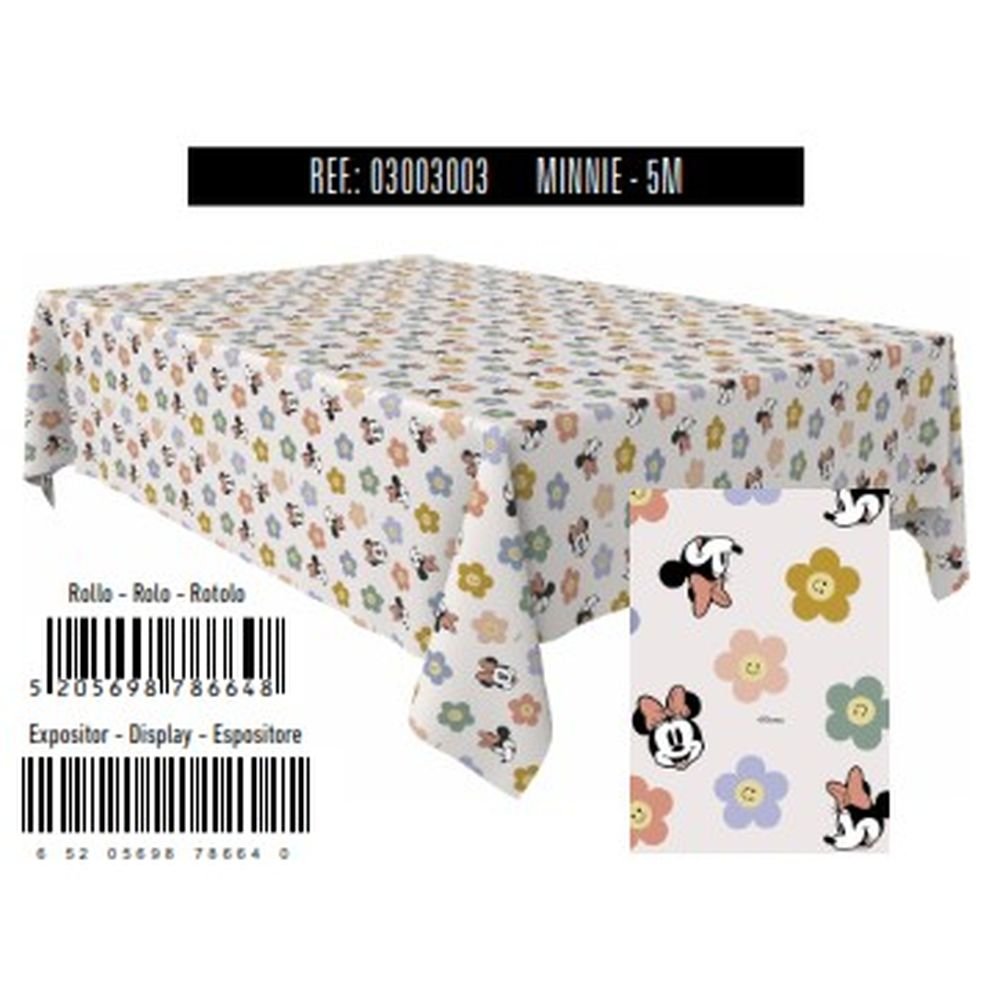 ROLLO MANTEL PAPEL 1,2X5M DISNEY MINNIE DISNEY RECI, BRILLO | ANDINA | ENVASE 25 UDS. UNIDAD | 65205698786640