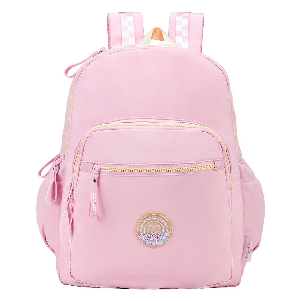 MOCHILA CON BOLSILLO FRONTAL PINK | MARSHMALLOW