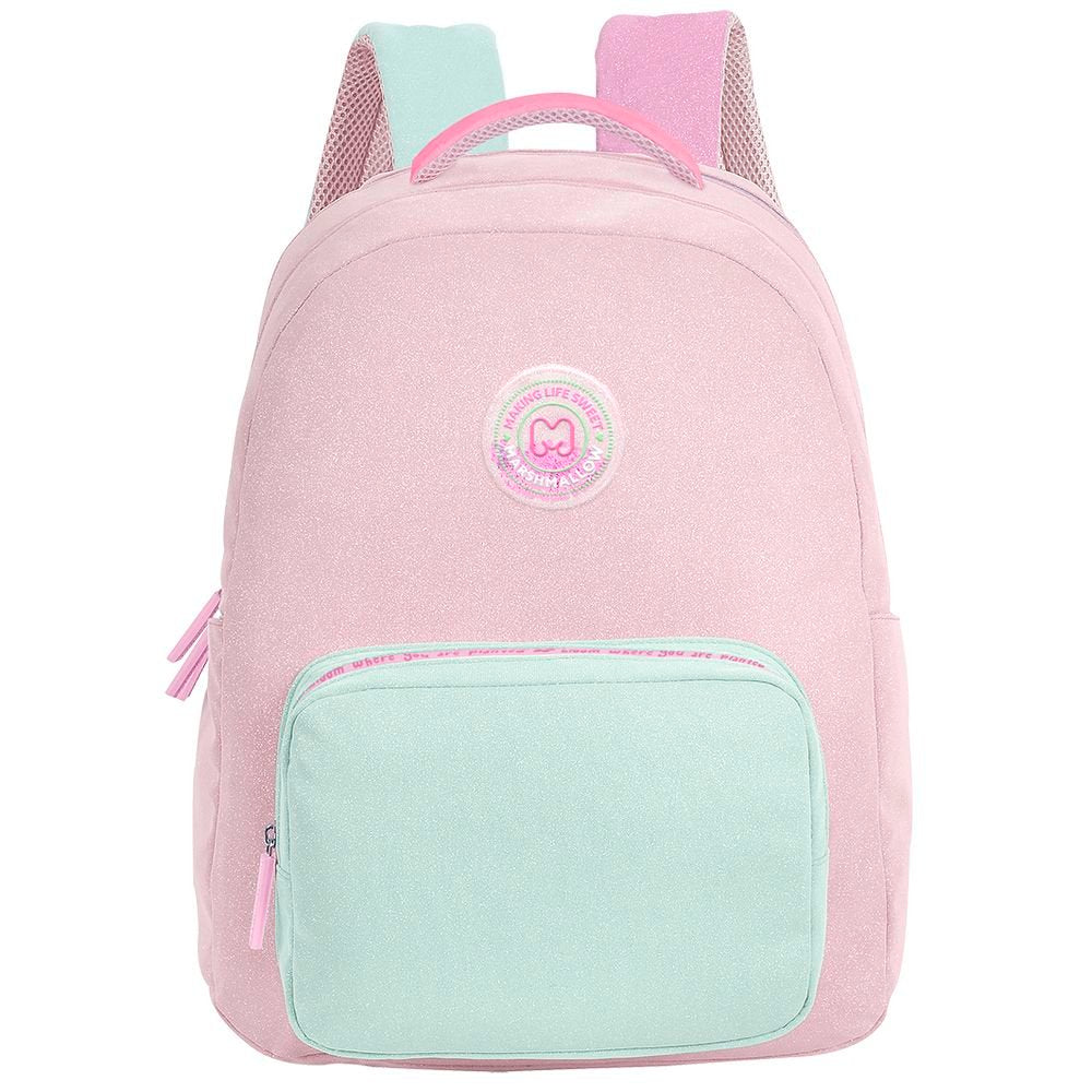 MOCHILA CON BOLSILLO FRONTAL SUGAR CRUSH CORAL | MARSHMALLOW