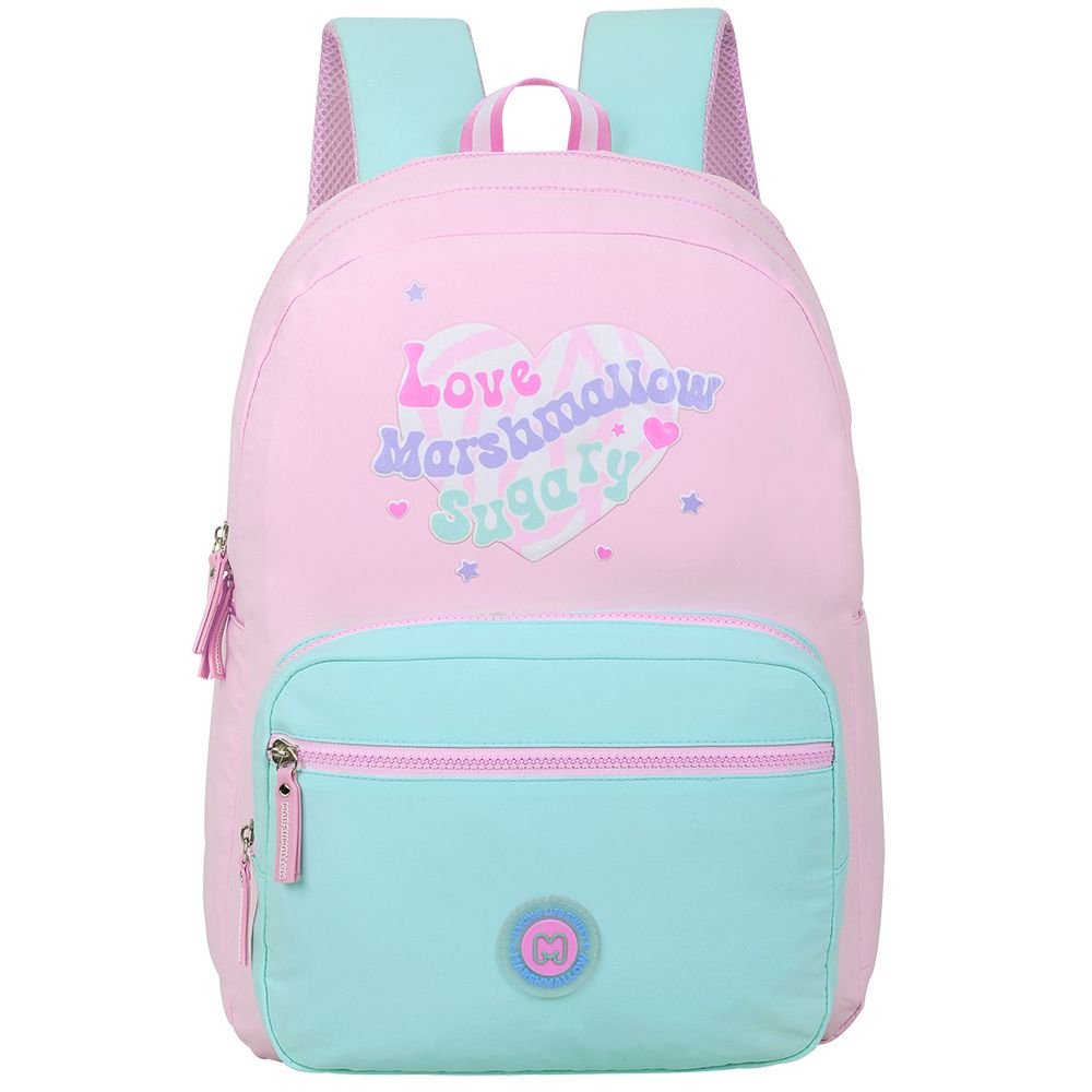 MOCHILA CON BOLSILLO FRONTAL Y2K PINK | MARSHMALLOW