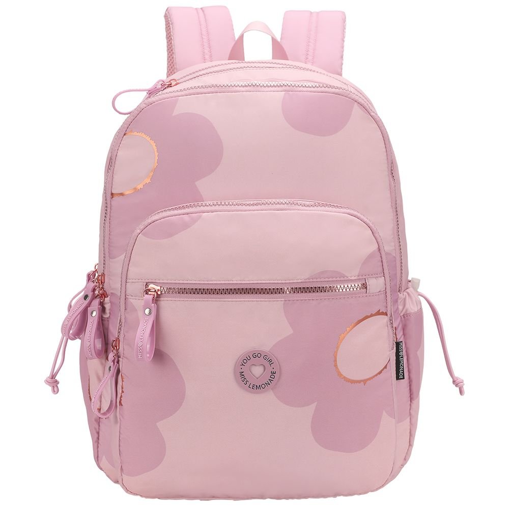 MOCHILA CON BOLSILLO FRONTAL GARDEN PINK | MARSHMALLOW