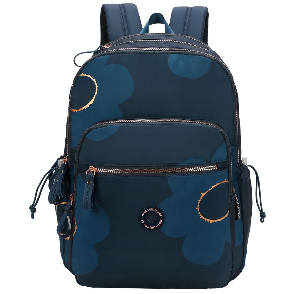 MOCHILA CON BOLSILLO FRONTAL GARDEN NAVY | MARSHMALLOW