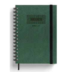 AGENDA SEMANAL A5 ESPIRAL DOBLE NEGRA 12 MESES COLOUR GREEN | MAKENOTES