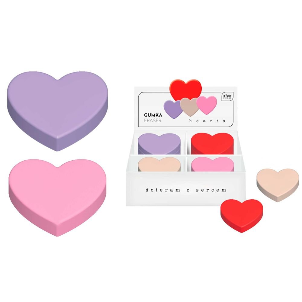 EXP,20 GOMA DE BORRAR CORAZONES | 20 UNIDADES | (INTER DRUK)