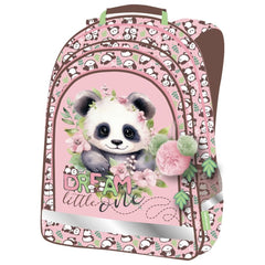 MOCHILA INFANTIL 38X28 DOBLE OSO PANDA PINK | DERFORM
