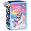 PLUMIER TRIPLE RELLENO CON ORGANIZADOR UNICORNIO ARCOIRIS | DERFORM