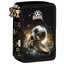 Plumier triple con relleno fútbol dorado DERFORM