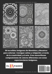 ✅ MANDALAS Y MOSAICOS: Libro de Colorear para Adultos con Patrones y Dibujos de Mandalas y Mosaicos