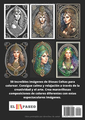 ✅ DIOSAS CELTAS: Libro de Colorear para Adultos con Dibujos y representaciones de Divinidades Celtas