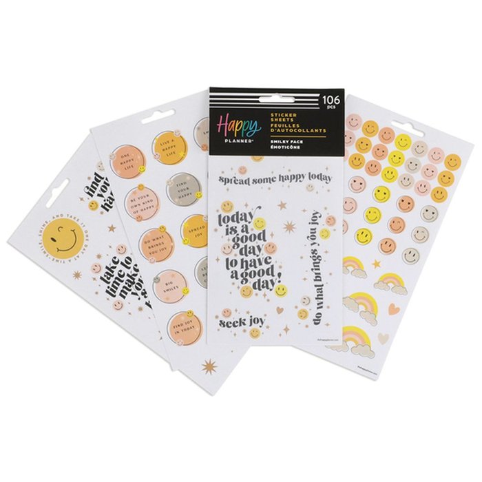 PEGATINAS NOTEBOOK HAPPY PLANNER SMILEY 5H | HAPPY PLANNER | 1 UNIDAD | 6738076700374