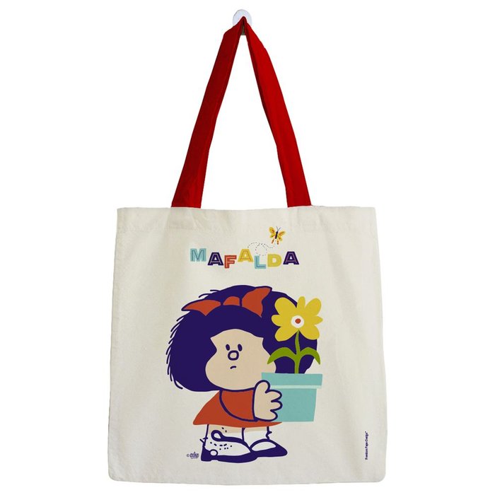 BOLSA ALGODON MAFALDA GRANDE CON PLANTITA | PREMIUM PAPER
