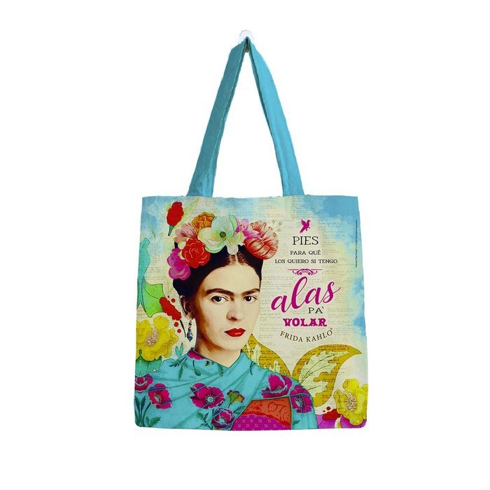 BOLSA ALGODON FRIDA KAHLO MEDIANA ALAS PARA VOLAR | PREMIUM PAPER