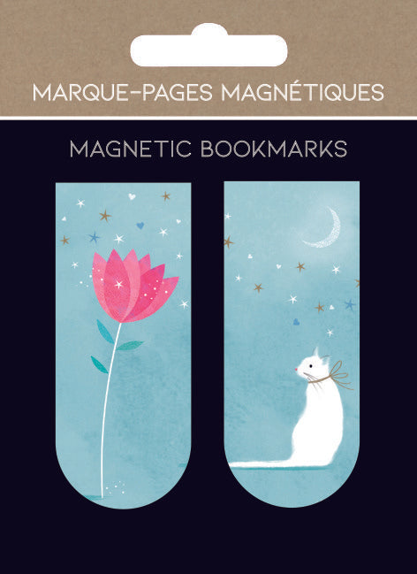 MARCAPAGINAS MAGNETICOS CHAT AVEC FLEUR FLORES Y GATOS | 6 UNIDADES | (PICTURA)