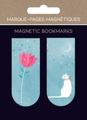 MARCAPAGINAS MAGNETICOS CHAT AVEC FLEUR FLORES Y GATOS | 6 UNIDADES | (PICTURA)
