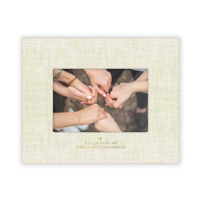 MARCO ENTELADO BEIGE AMIGA ERES MI MAS BONITA COINCIDENCIA | 1 UNIDADES | (THE GREAT MOUSTACHE)