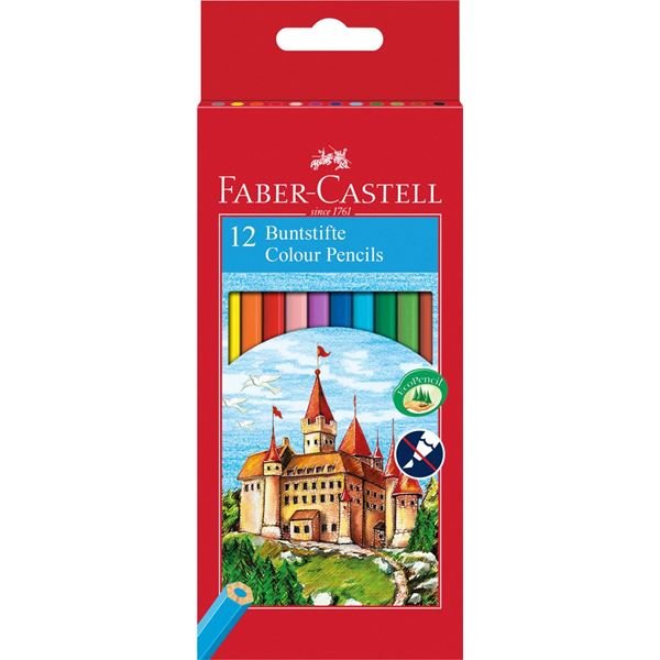 LAPIZ FABER CASTELL 12 COLORES SURTIDOS CAJA ROJA | 1 UNIDADES | (FABER CASTELL)
