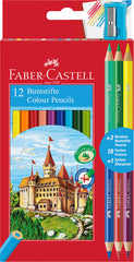 LAPIZ FABER CASTELL 12 COLORES + 3 LAPIZ FABER BICOLOR | 1 UNIDADES | (FABER CASTELL)