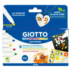 Rotulador Giotto Decor Materials 6 Colores | Giotto | Pack 6 Unidades